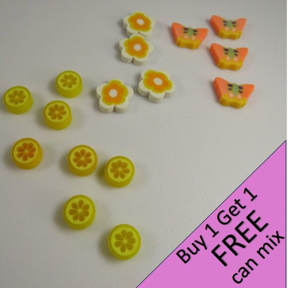 Easter Egg Filler: Small Erasers (16 items) Butterfly, Flowers, Lemons - Picture 1 of 10